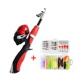 LunaFishing Pole Set Telescopic Portable Lightweight Comfortable Grip Fishing Rod Kit With Reel Bait Box Fish Equipment