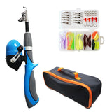 LunaFishing Pole Set Telescopic Portable Lightweight Comfortable Grip Fishing Rod Kit With Reel Bait Box Fish Equipment