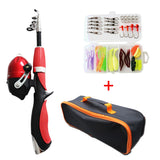 LunaFishing Pole Set Telescopic Portable Lightweight Comfortable Grip Fishing Rod Kit With Reel Bait Box Fish Equipment